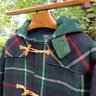 SOLD Plaid Duffle Coat by Polo Ralph Lauren.  Size L/XL Made in the USA.