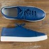 SANTONI blue leather sneakers - Size 10.5 US / 9.5 UK / 43.5 EU - New in Box