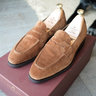 SOLD: CARMINA Simpson Snuff Suede Penny Loafer with Dainite Sole UK 5.5