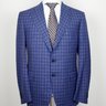 SOLD! NWT $8995 CESARE ATTOLINI Gray-Blue Plaid Flannel Wool Suit US44/EU54 Drop 7R