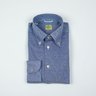 G. INGLESE Denim blue cotton pique long sleeve shirt, buttoned collar size 37