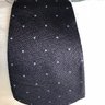 Kiton 4in 7 Fold Tie Navy and Brown with Light Blue Dots Perfect Condition