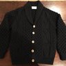 * SOLD * Inverallan 6a Shawl Cardigan Sweater- Mens Size 42- Black- Hand Knit Scottish Wool