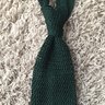 *SOLD* Sozzi Forest Green Silk Pointed Knit Tie - 3” Width