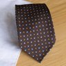 SOLD Exquisite Trimmings Brown Neat Neck Tie - 3.25" Width Untipped, Handrolled Edges
