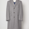 PAL ZILERI EU56 WOOL ANGORA LIGHT GREY HERRINGBONE COAT