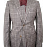 NWOT LUCIANO BARBERA BY SARTORIA PARTENOPEA GREY AND TAN PLAID SPORTCOAT 38R, 40R, 42R, AND 44R