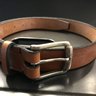 Wiley Brothers tan bridle leather belt w/nickel buckle