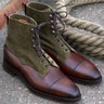 Edward Green Galway Dark Oak Antique & Loden Suede 9.5 UK New in Box