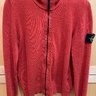 Stone Island Cotton Zip Cardigan Size Small, Orange