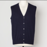 FILIPPO DE LAURENTIIS EU52 DARK BLUE CASHMERE CARDIGAN VEST