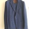 SuitSupply Blue Herringbone Flannel Jacket Size 36 - SOLD