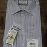 SOLD NWT Thomas Pink White/Blue Check Slim Fit Dress Shirt 16.5x36.5