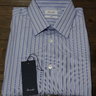SOLD! NWT Faconnable Club Fit Blue Stripe Dress Shirt 16XL 16x36/37