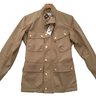 Ovadia & Son's Tan Belted Motorcycle Jacket Size Small