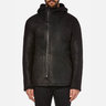 HELMUT LANG HOODED SHEARLING JACKET WITH LONG LINE SILHOUETTE FOR LAYERING LARGE 52-54