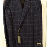 SOLD NWT Canali Navy Blue Windowpane Linen/Cotton Sport Coat 52L EU 42L US $1695