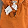 NWT Hermes Orange 1/2 Zip Cashmere Sweater $2200