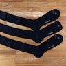 CANALI 3 pairs of navy blue ribbed 100% cotton knee-length socks - Size 13 - NWT