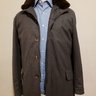 NEW Isaia Wool/Cashmere Car Coat With Shearling Collar Size 50