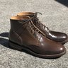 VIBERG MAHOGANY SHELL BOOTS - SIZE 10