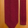Knottery Pointed Silk Knit Tie - Made in Italy - Burgundy