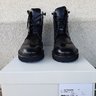 MAISON MARGIELA Wing-Tip Leather Combat Boot Black Size 7
