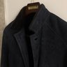 [Ended] Brunello Cucinelli Shearling Coat (M) Navy Leather Jacket