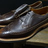 SOLD NIB Allen Edmonds Boardwalk Brown Calfskin Longwings 10D