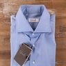 $425 CIFONELLI solid blue dress shirt - Size 44 / 17.5 - NWT