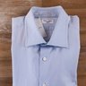 CESARE ATTOLINI light blue striped dress shirt - Size 45 / 18 - NWOT