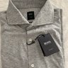 NWT Hugo Boss Tailored Knit Shirt EU 40/US 15 3/4 ***SLIM FIT, AMAZING FABRIC, MOP BUTTONS***