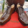 SOLD CARMINA for PAUL STUART Cognac Shell Cordovan Austerity Brogues UK 9.5 - US 10.5