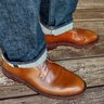 Grant Stone Cognac Shell Cordovan Plain Toe Bluchers 9.5D