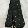 Drake's Forest Green Shantung Tie w/ Cream Dots 9cm x 147cm