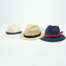 *SOLD* Sublime Rollable Paper Raffia Hat in natural color w blue braided bandana - Size 0 (57-58 cm)