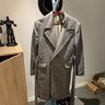 GONE!! Custom made Coat in Piacenza 100% Grey Cashmere about 38R UPDATED MEASUREMENT