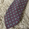 *SOLD* Vanda Fine Clothing Ancient Madder Maroon-Cyan Silk Tie - 8cm Width