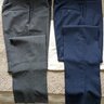SOLD 2 pr Saks 5th Ave blue & grey tropical wool pants 33-34 waist - new