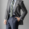 SuitSupply 40R (EU 50) Washington Slim Fit Gray Jacket Peak Lapel