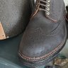 ALDEN WING BLUCHER 31910 BARRIE LAST WAXED EARTH REVERSE CHAMOIS  SIZE USA 10E (EU44.5 = UK10G)