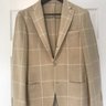 Ring Jacket Balloon Blazer Cream Windowpane 38 Slim Unlined