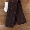 BRUNELLO CUCINELLI brown polka dots cotton knit tie - NWT