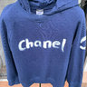 RARE MEN'S CHANEL PARIS NAVY BLUE HOODIE SWEATSHIRT SIZE LARGE