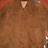 [SOLD] Bugatti mens brown goat suede leather bomber style jacket L-XL