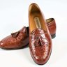 9D a. Testoni real crocodile men tassel loafers dress shoes
