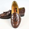 9M a. Testoni real crocrodile dark brown loafers