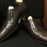 LOBB PHILIP II LOAFERS, PEWTER MUSEUM CALF, PRESTIGE LINE, UK 11, EXCELLENT SHAPE