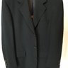 VINTAGE Navy Blue Samuelsohn 42L Sport Coat Basket Tonal Blazer Jacket