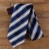 ISAIA Napoli 7-fold blue striped silk tie - NWT